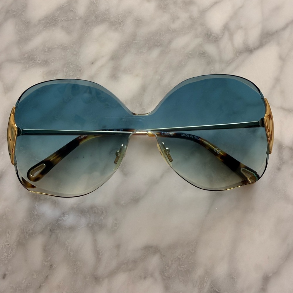 Chloe CE162S 838 Gradient Teal Sunglasses No scratches Barely Used - Picture 2 of 6